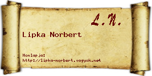 Lipka Norbert névjegykártya